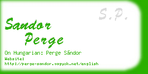 sandor perge business card